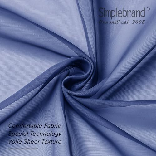 Royal Blue Sheer Curtains 63 Inch Length 2 Panels (Royal Blue / 42"W x 63"L (Pack of 2))