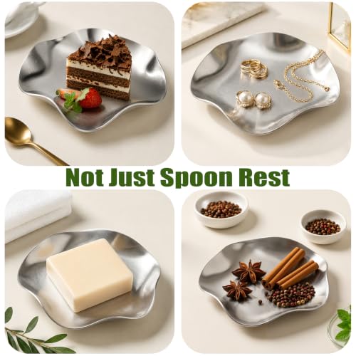 Stainless Steel Spoon Rest (1.Flower-Silver)
