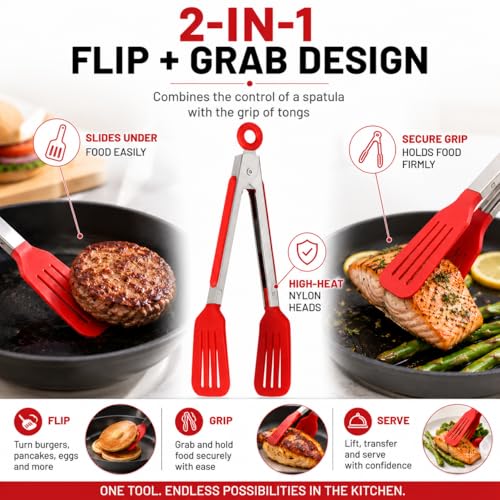 Slotted Flipper Tongs (Flipper Tongs, Set of 2)