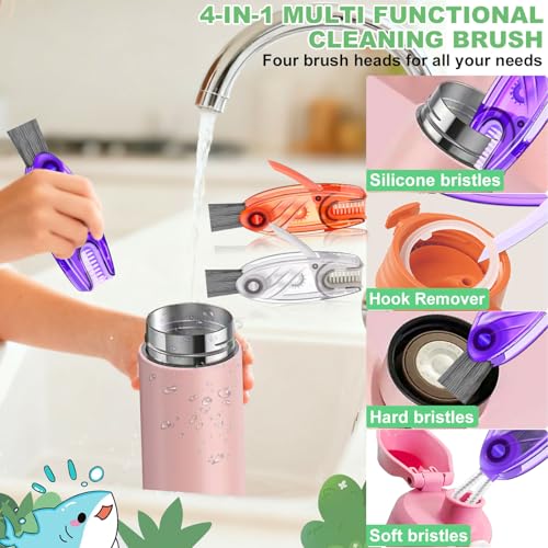 4 in 1 Cup Lid Cleaning Brush (White, Purple, Orange(3 Pcs))