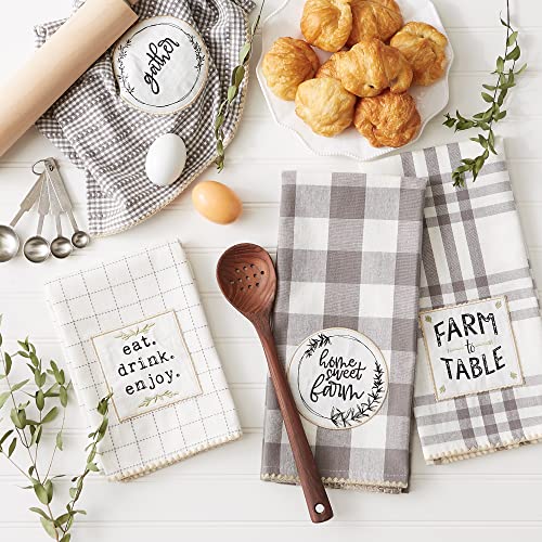 Home Sweet Farmhouse Kitchen Collection (Gray / Dishtowel Set, 18x28")