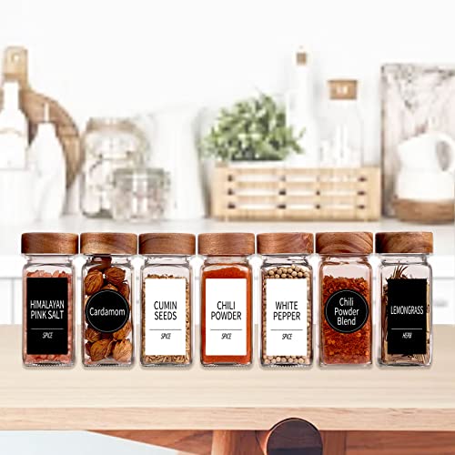 48 Pack 4oz Glass Spice Jars with 547 Labels