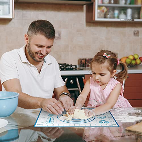 Silicone Baking Mat with Measurements (Blue / 28"L x 20"W)