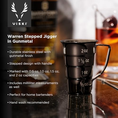 Gunmetal Stepped Jigger With Handle (Gunmetal Black)