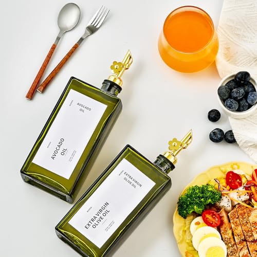 Olive Oil Dispenser Bottle for Kitchen (Golden, 4 Pack)