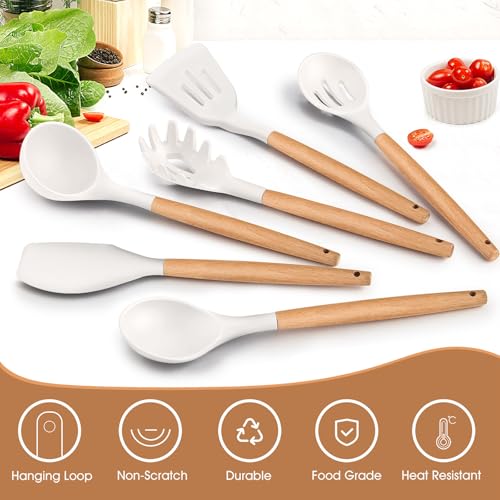 White Cooking Utensils Set of 6 (6 Pieces / White)