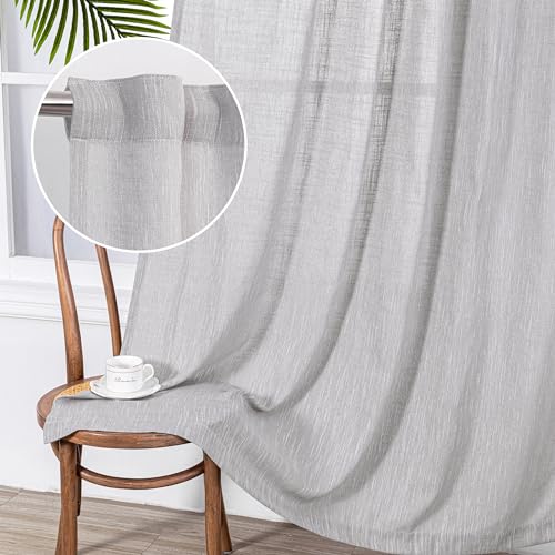 Short Curtains for Small Window (50"W x 63"L (Pack of 2) / Light Grey)