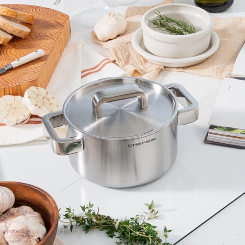 316 Stainless Steel 1.9 Quart Durable Sauce Pot with Lid Casserole