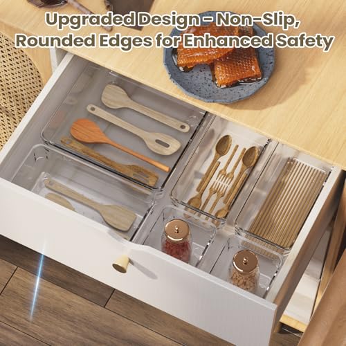 Clear Acrylic Makeup Organizer and Make Up Storage for Vanity (15 PCS with 4 sizes)