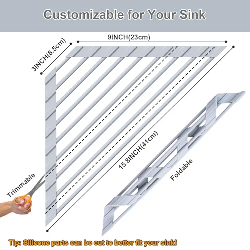 Triangular Sink Rack (Gray / Triangle: 15.8" x 9")