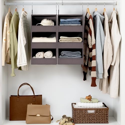 3 Shelf Hanging Closet Organizer (3-shelf Dark Brown / 2-Pack)