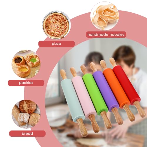 6 Pack Small Rolling Pins for Kids