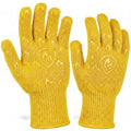 Grill Armor Oven Gloves with Fingers (One Size Fits Most Standard Cuff / Yellow)
