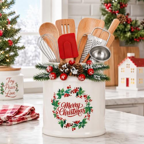 Christmas Ceramic Utensil Holder (Christmas / One Pack)