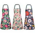 3 Pack Floral Aprons with Pocket (Red, Pink, Yellow)