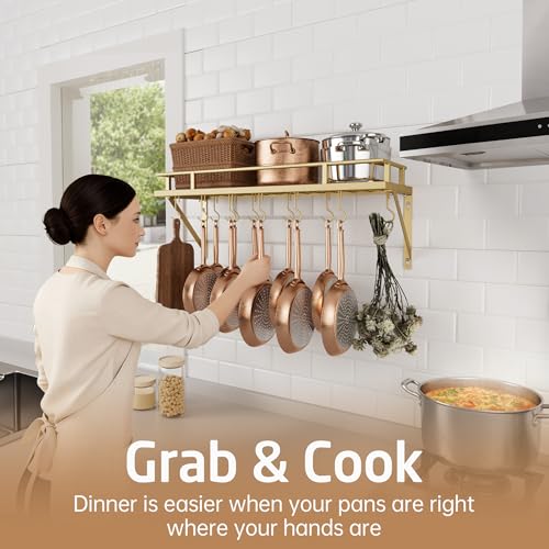 30 Inch Gold Pot Rack (Gold / 30 inch)