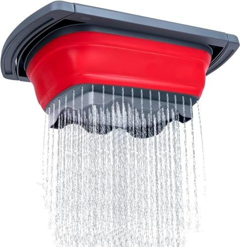 Collapsible Colander Strainer with Extendable Handles (Red)