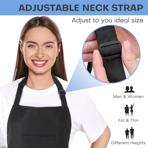 Hair Stylist Apron with 4 Pockets (Black Hair Styling Apron)