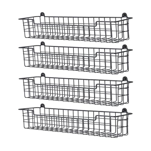 Spice Rack Organizer Wall Mount (Black-4 Pack)