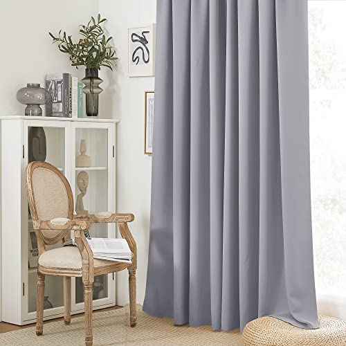 Short Blackout Curtains for Bedroom (Silver Grey / 42"W x 48"L (Pack of 2))