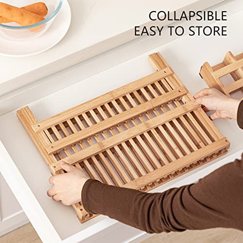 Dish Rack Bamboo Folding 2 (Bamboo-2 Tiers)