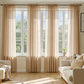 Brown Sheer Curtains 90 Inches Long 4 Panels 54 x 90 Inches (54"W x 90"L (Pack of 4) / Brown)