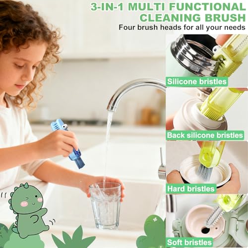 3 in 1 Cup Lid Gap Cleaning Brush (Blue, Orange, Green(3pcs))