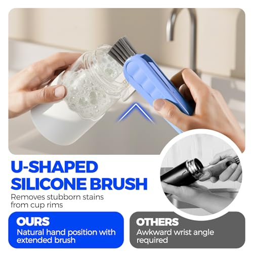 6 Pack 4 in 1 Cup Lid Cleaning Brush 3 Straws Bottle Brush (Blue & Yellow & Red)