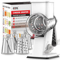 Upgraded Cheese Grater Shredder Hand Crank (White / 4 BLADES)