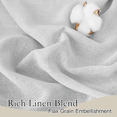 Linen Semi Sheer Curtains for Bedroom Living Room 84 inches Long (Dove Grey / 52"W x 84"L (Pack of 2))