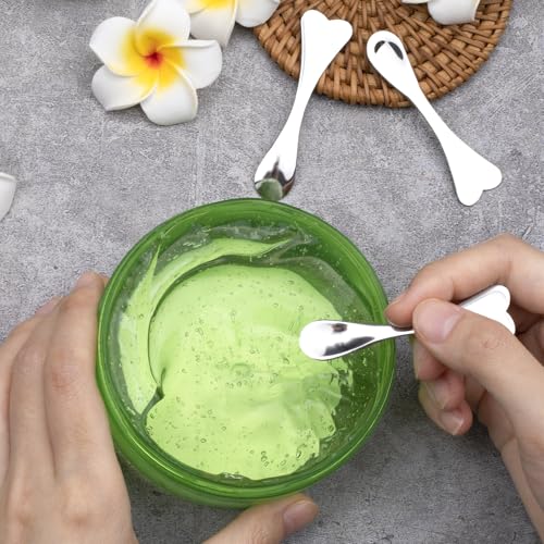 3pcs Mini Stainless Steel Makeup Spatula (3pcs F Style-Silver)