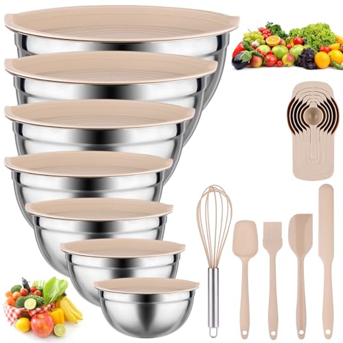 Mixing Bowls with Lids Set (Khaki)