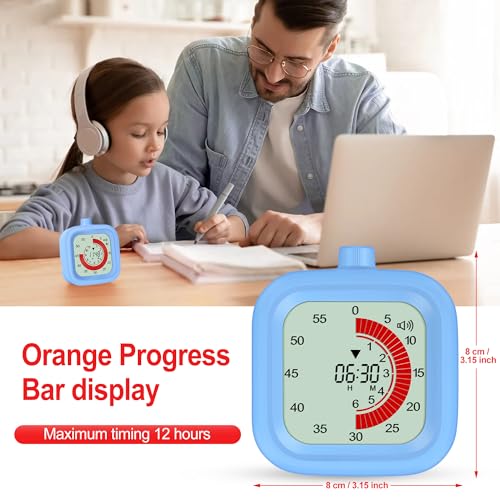 Digital Visual Timer for Kids 12hours Countdown countup Kitchen Timer Student Timer Gym Timer (Pink)