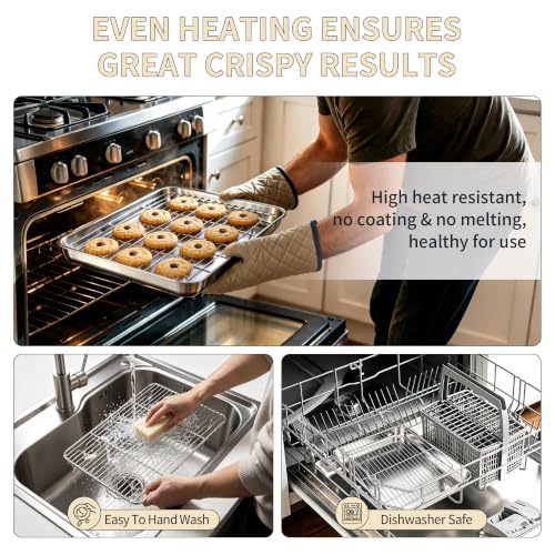 Stainless Steel Baking Sheet with Rack Set (16'' x 12'' x1'')