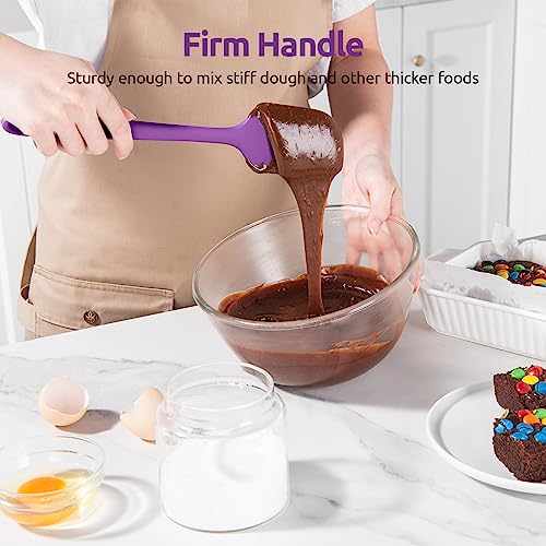 Silicone Spatula Set 600°F High Heat Resistant (Purple)