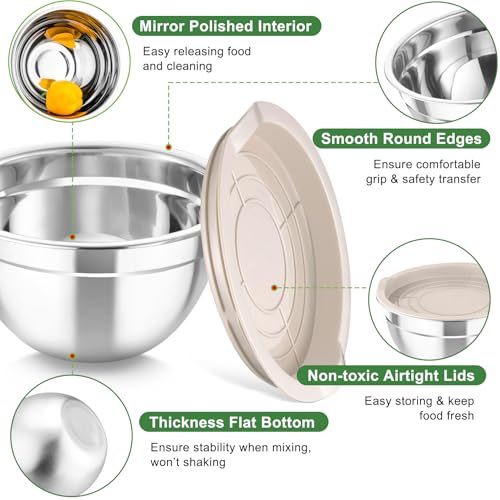 Mixing Bowls with Lids (Khaki)