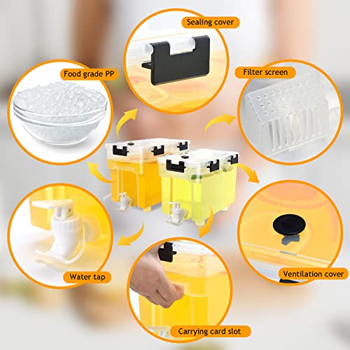 2.5 Gallon Drink Dispenser For Fridge (1+1.5 Gallon BLACK)