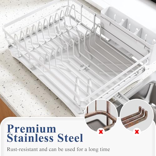 Dish Drying Rack for Kitchen Counter (White / Countertop)