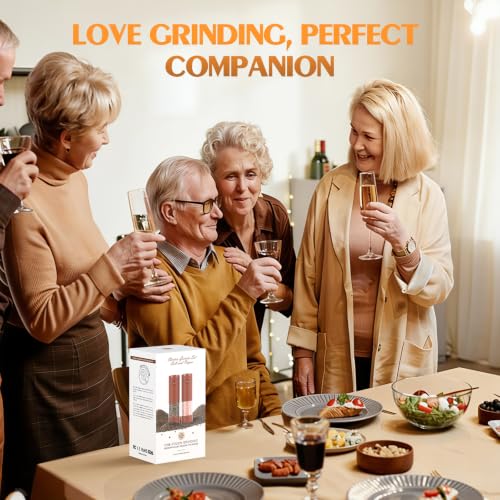 Electric Salt and Pepper Grinder Set Automatic Battery Pepper Mill Shakers Adjustable Coarseness Upgraded Larger Capacity with Led Home and Kitchen Appliances (Wine Red)