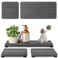3PCS Water Absorbing Stone Tray (1pcs 21×10cm + 2pcs 10×10cm Dark Gray Stripe)