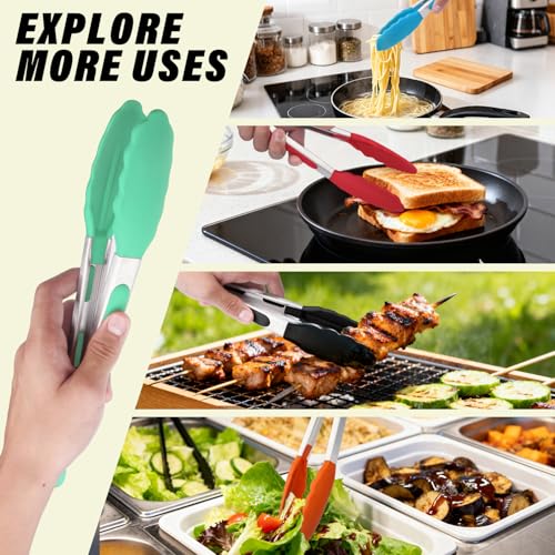 12 Inch Long Silicone Tongs (Pistachio / 12inch)