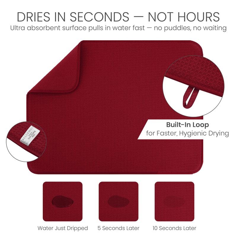 Dish Drying Mat (Red / 17" x 24")