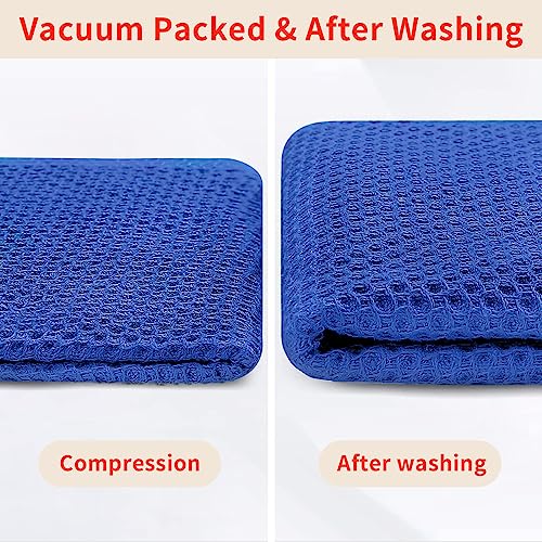 100% Cotton Waffle Weave Kitchen Dish Cloths 8 (Blueberry / 12 X 12 - 8 Pack)