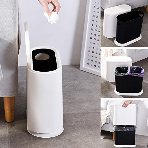 10L Rectangular Plastic Trash Can (10L Cream White)