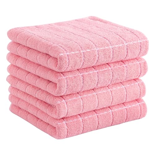 100% Cotton Terry Kitchen Towels (Pink / 13 X 28 - 4 Pack)