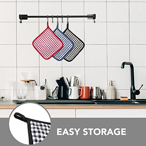 4 Pack Pot Holders for Kitchen Clearance (Black Buffalo Plaid / 4 pack)