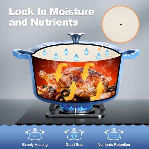 5QT Enameled Dutch Oven (Blue / 5 QT)