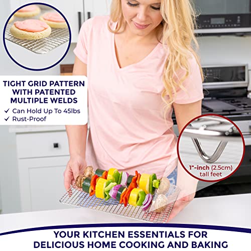 Quarter Sheet Cooling Rack Stainless Steel Oven Safe Set 2 (8.5" x 12" Quarter Sheet (SMALL) - 2 PCS)