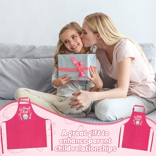 2 Pcs Adults Kids Matching Apron Set (Head Chef-little Chef)