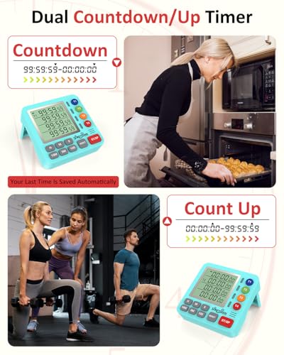 Digital Kitchen Timer with 4 Channel (Mint Green)